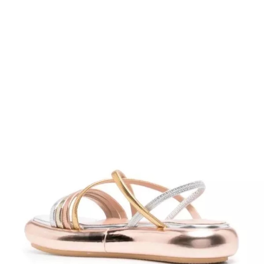 Pollini Golden Rainbow metallic platform sandals size 36. - Picture 3 of 5